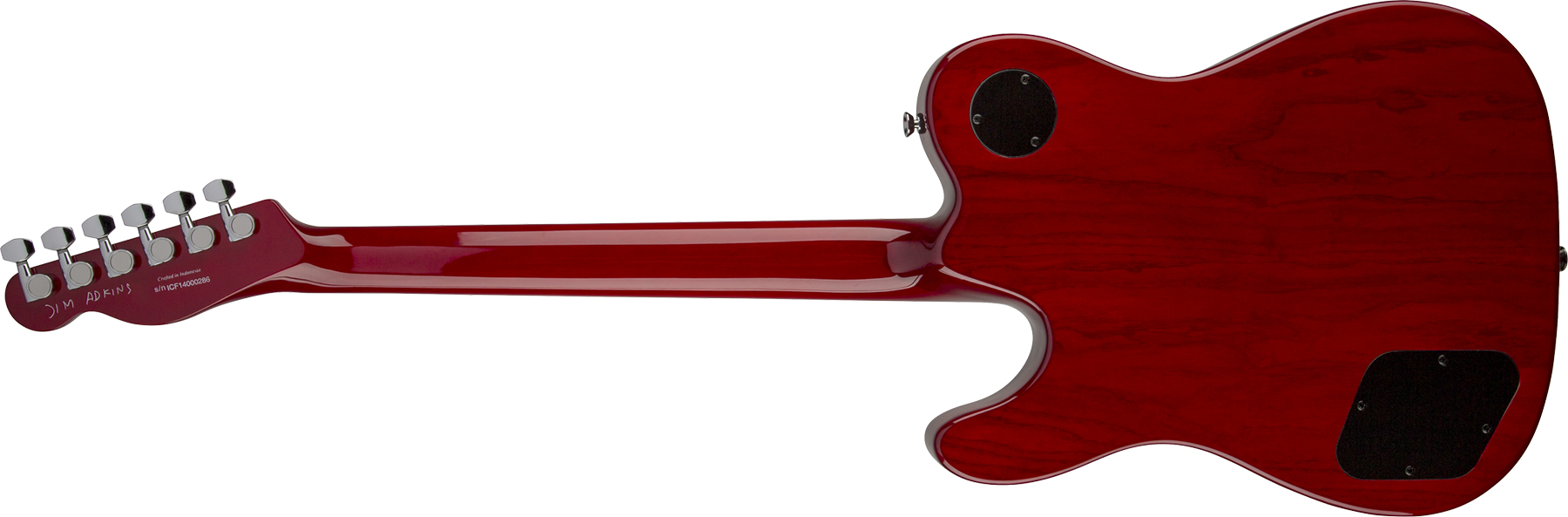Fender Jim Adkins Tele Ja-90 Mex Signature 2p90 Lau - Crimson Red Transparent - Televorm elektrische gitaar - Variation 1