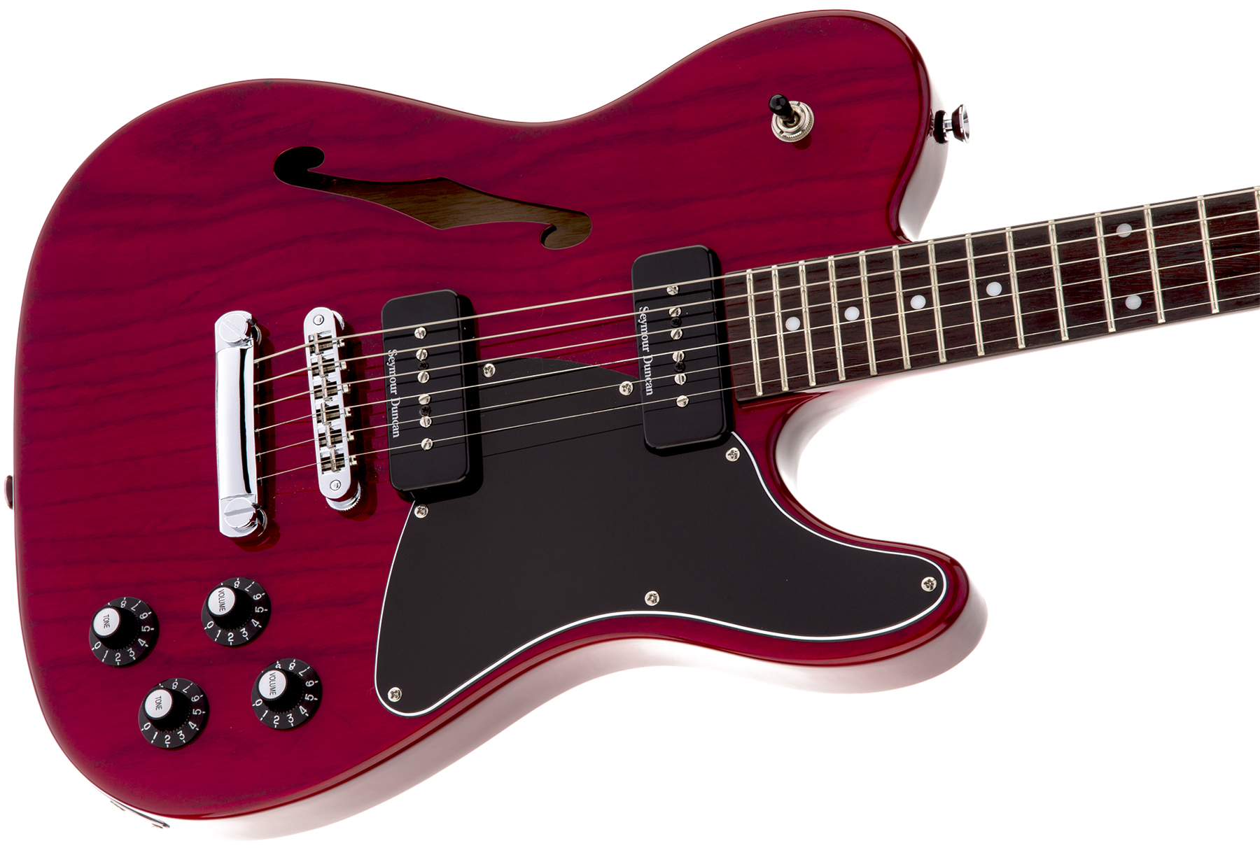 Fender Jim Adkins Tele Ja-90 Mex Signature 2p90 Lau - Crimson Red Transparent - Televorm elektrische gitaar - Variation 2
