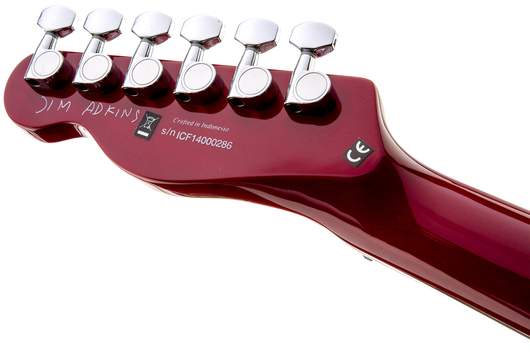 Fender Jim Adkins Tele Ja-90 Mex Signature 2p90 Lau - Crimson Red Transparent - Televorm elektrische gitaar - Variation 3