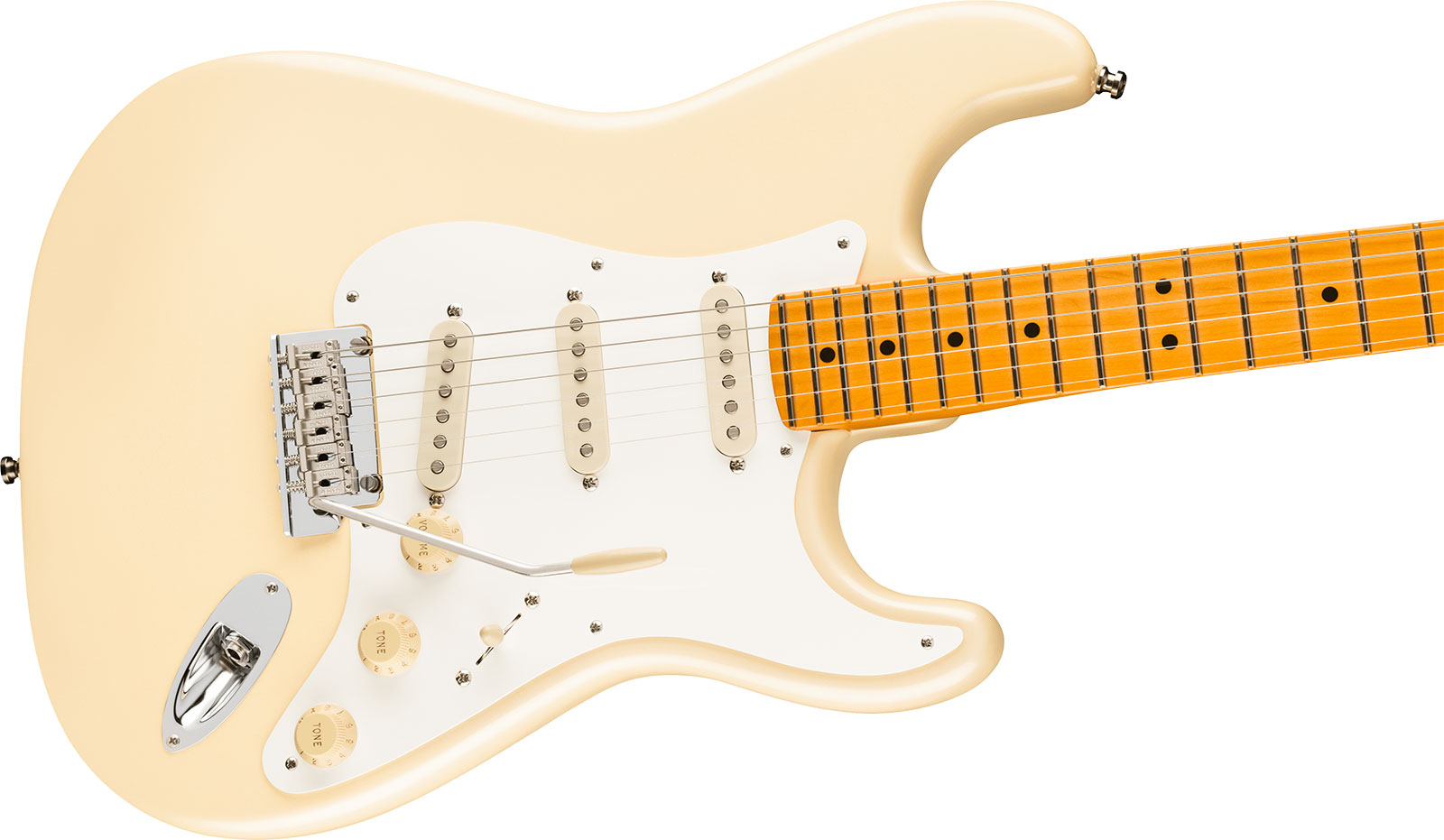 Fender Lincoln Brewster Strat Usa Signature 3s Dimarzio Trem Mn - Olympic Pearl - Retro-rock elektrische gitaar - Variation 2
