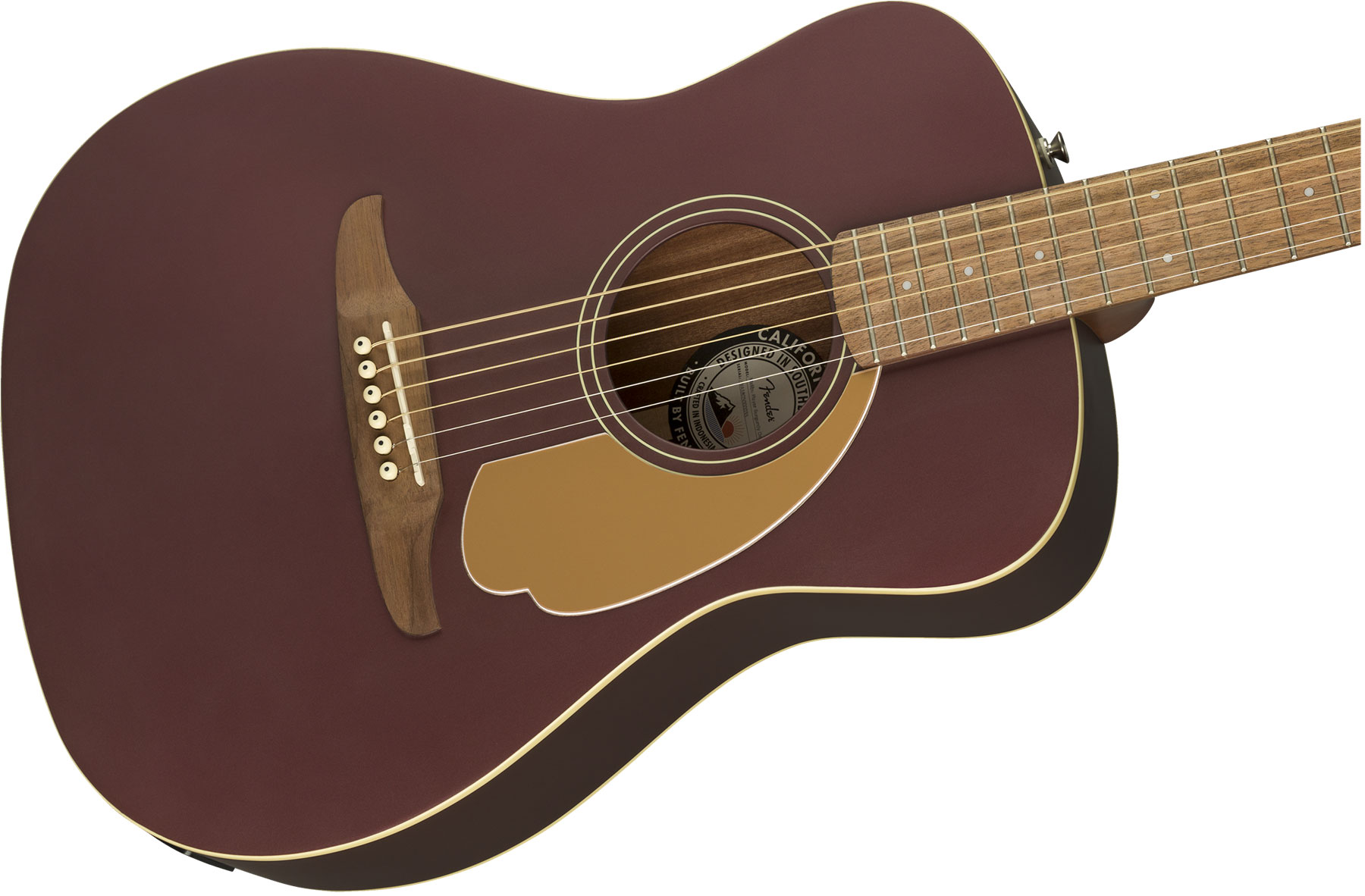 Fender Malibu Player Concert Epicea Acajou Wal - Burgundy Satin - Elektro-akoestische gitaar - Variation 1