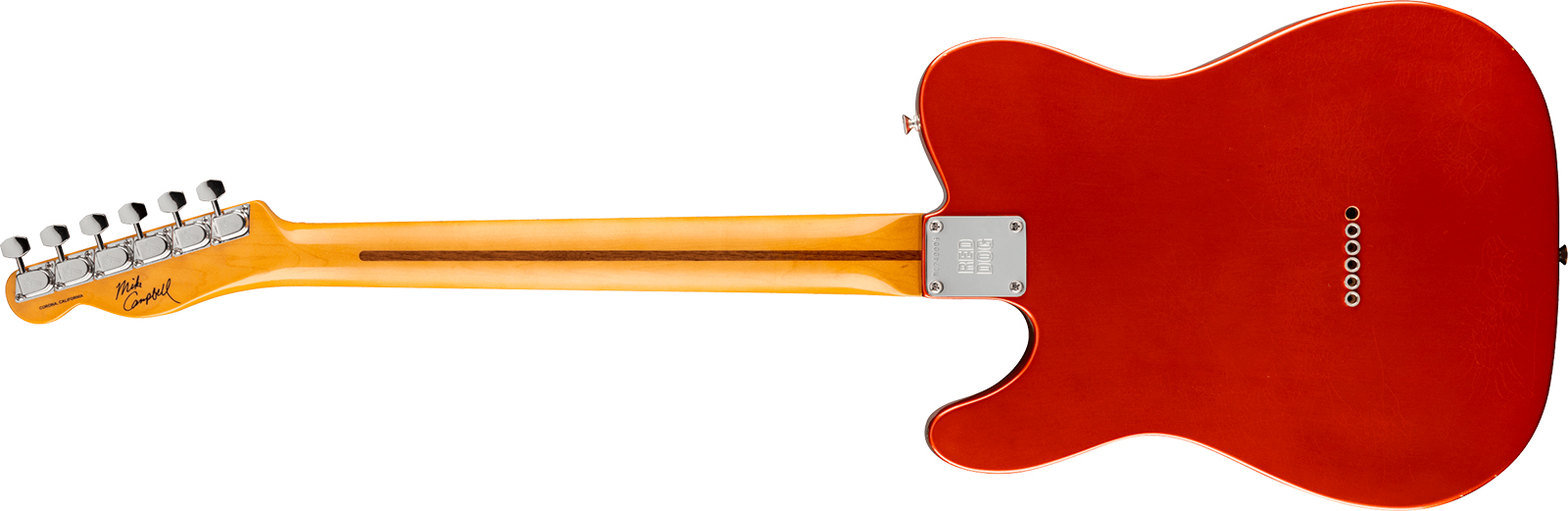 Fender Mike Campbell Tele Red Dog Stories Usa Signature Shh Trem Mn - Red Dog Red - Televorm elektrische gitaar - Variation 1