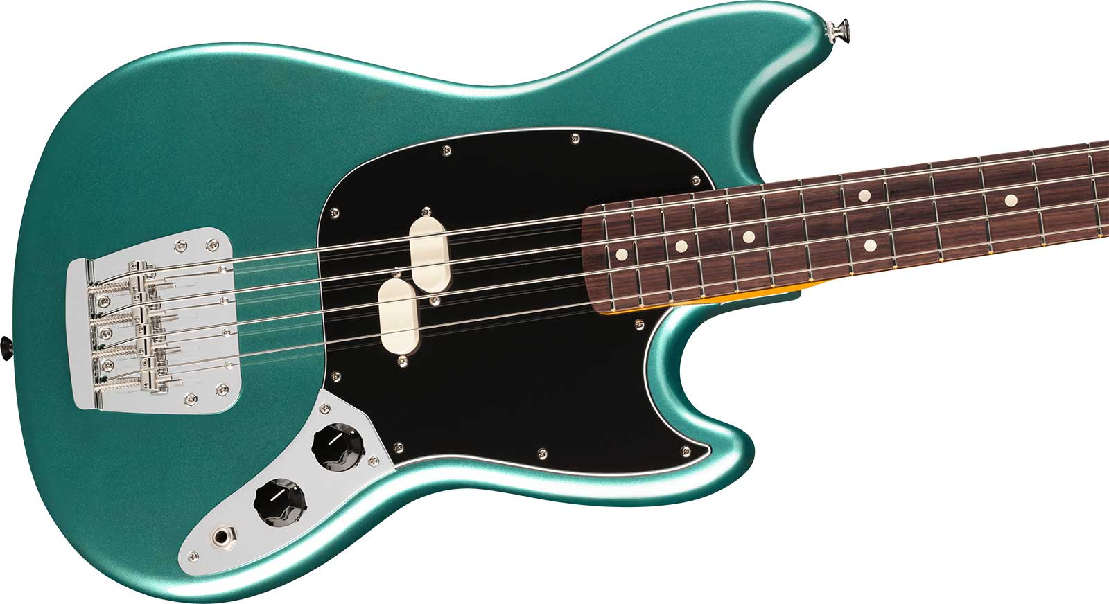 Fender Mustang Bass Classic American Pro Usa Shsc Rw - Faded Sherwood Green Metallic - Solid body elektrische bas - Variation 2