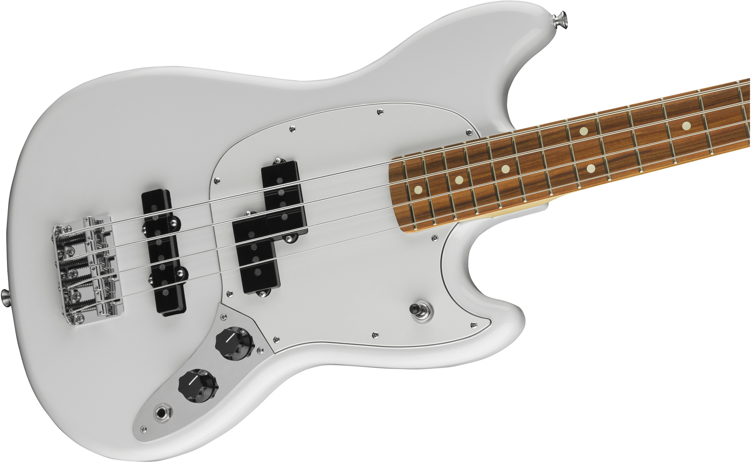 Fender Mustang Bass Pj Mex Pf - Olympic White - Short scale elektrische bas - Variation 2