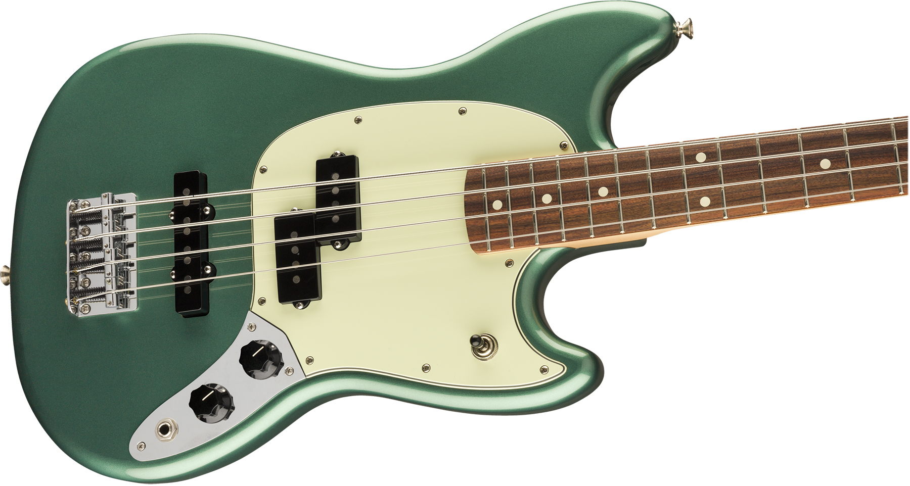 Fender Mustang Bass Pj Player Ltd Mex Pf - Sherwood Green Metallic - Short scale elektrische bas - Variation 2