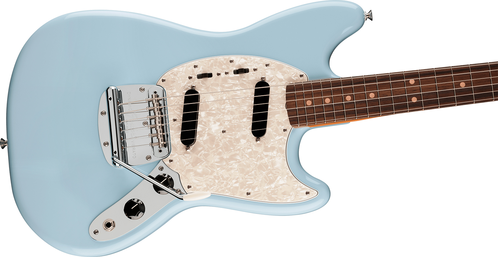 Fender Mustang Mid 60s Vintera 3 Mex Shsc 2s Trem Rw - Sonic Blue - Retro-rock elektrische gitaar - Variation 2
