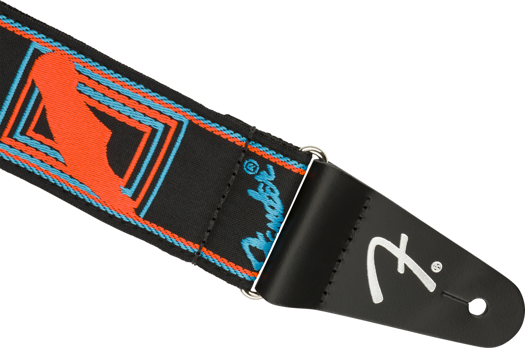 Fender Neon Monogrammed Guitar Strap Poly Blue/orange - Gitaarriem - Variation 1