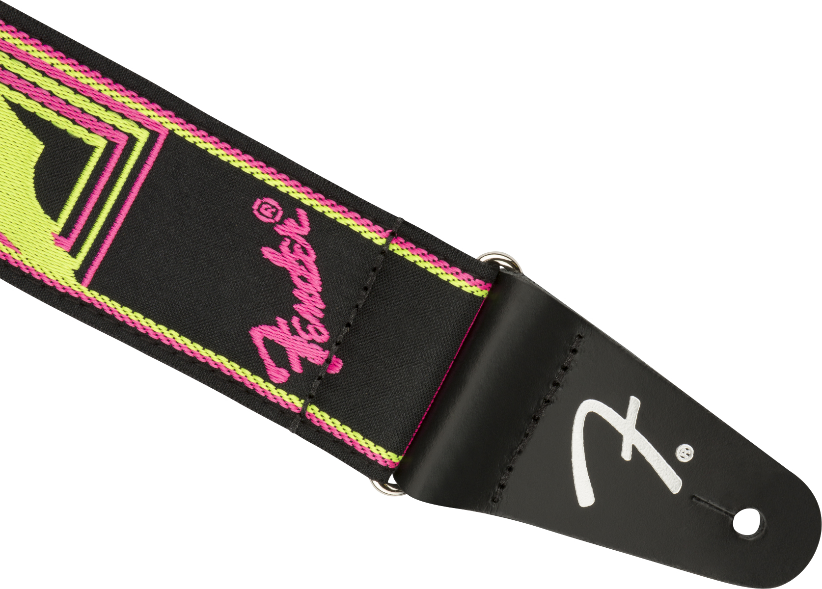 Fender Neon Monogrammed Guitar Strap Poly Yellow/pink - Gitaarriem - Variation 1