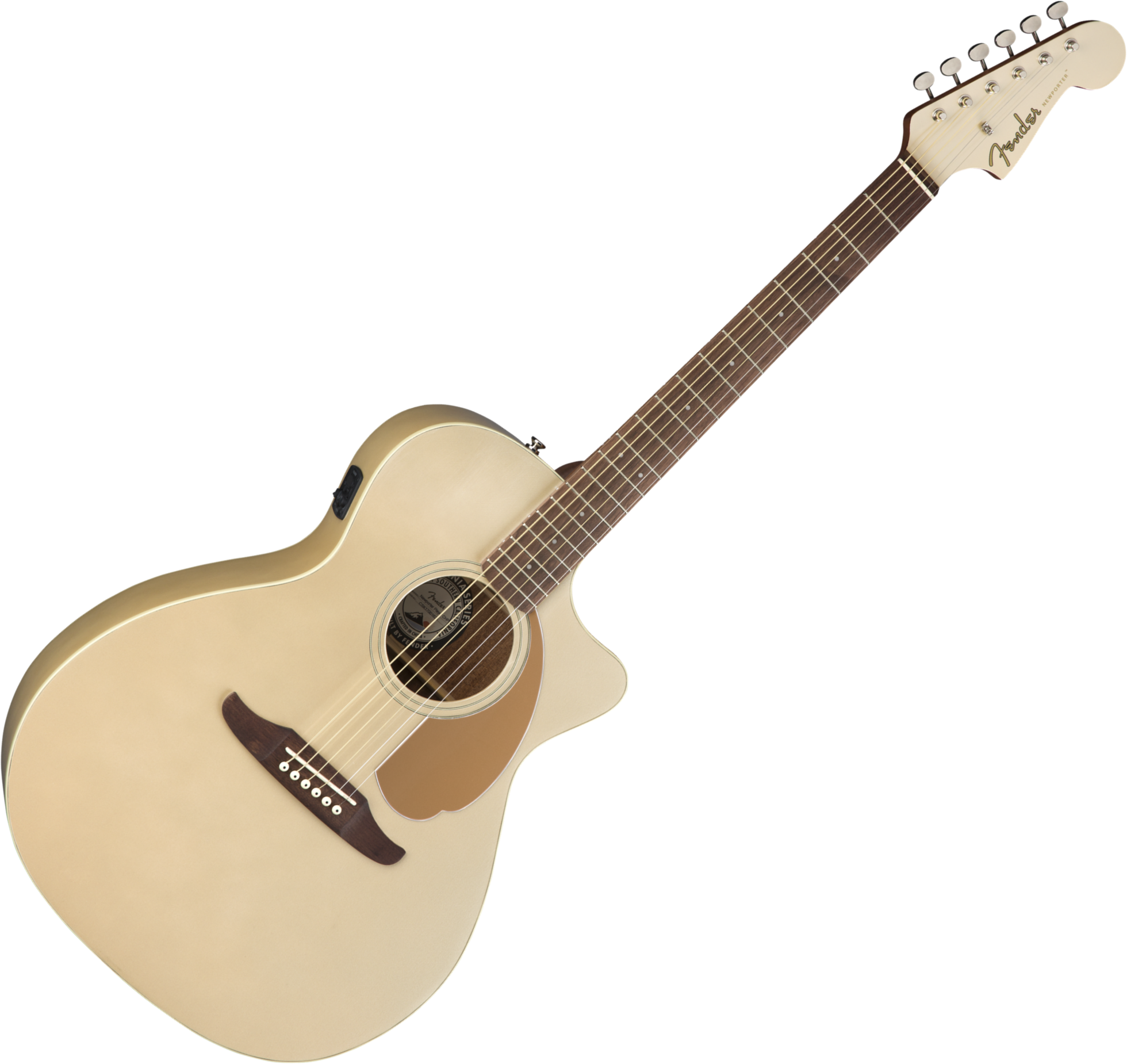 Fender Newporter Player Auditorium Cw Epicea Acajou Wal - Champagne - Elektro-akoestische gitaar - Variation 1