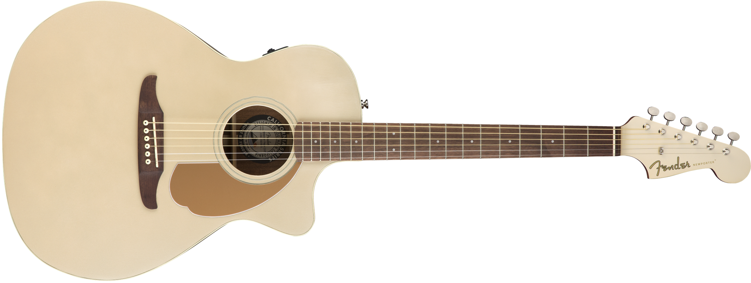 Fender Newporter Player Auditorium Cw Epicea Acajou Wal - Champagne - Elektro-akoestische gitaar - Variation 2