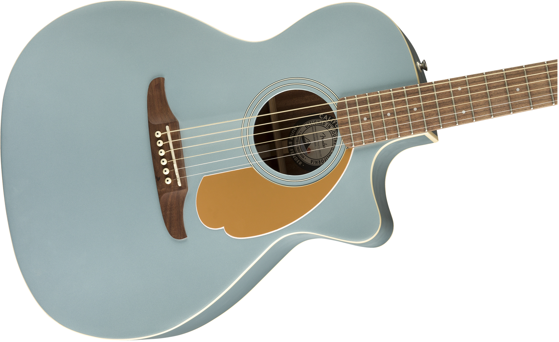 Fender Newporter Player Auditorium Cw Epicea Acajou Wal - Ice Blue Satin - Elektro-akoestische gitaar - Variation 2