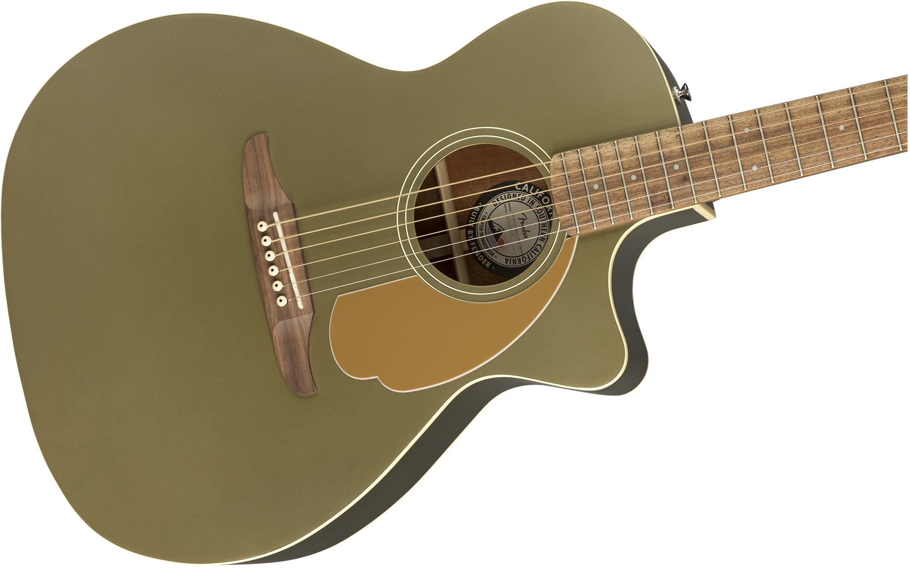 Fender Newporter Player Auditorium Cw Epicea Acajou Wal - Olive Satin - Elektro-akoestische gitaar - Variation 2