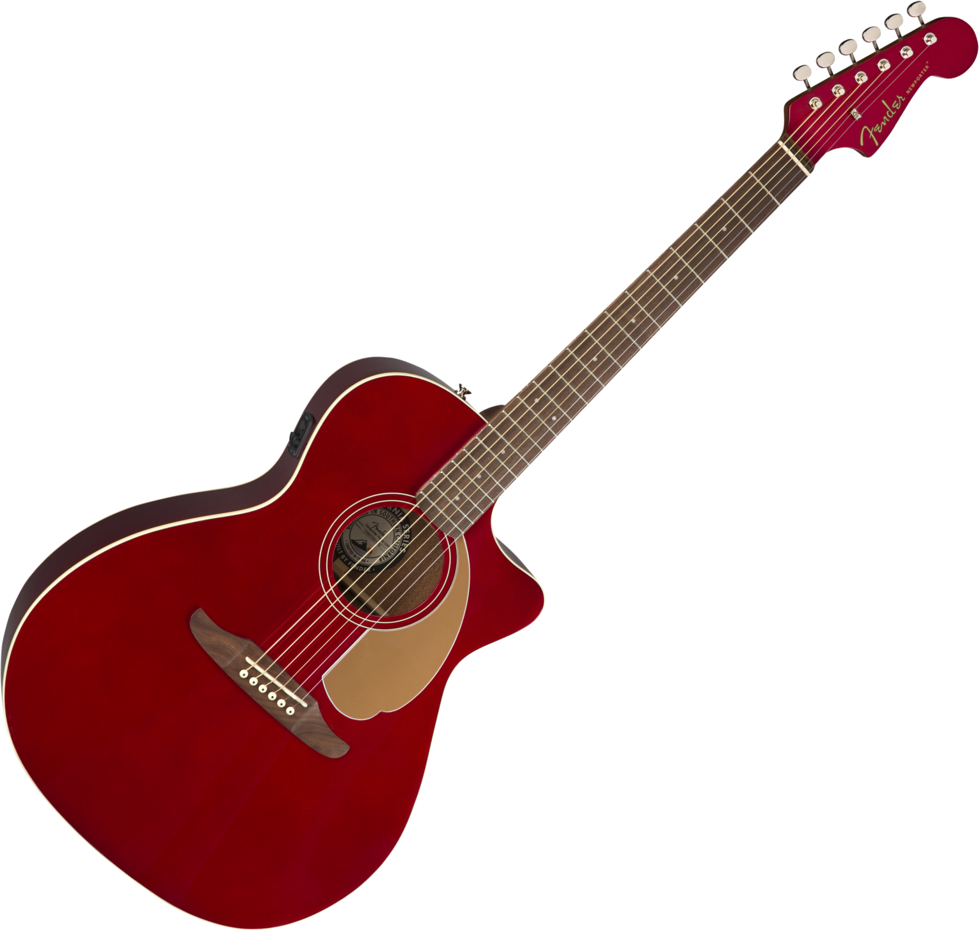 Fender Newporter Player Auditorium Cw Epicea Acajou Wal - Candy Apple Red - Elektro-akoestische gitaar - Variation 1