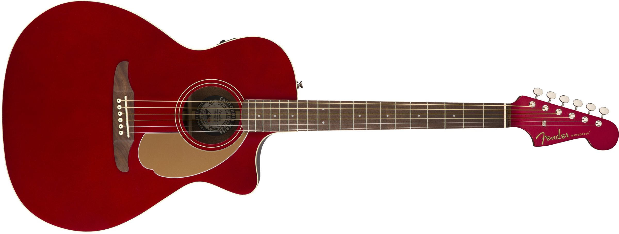 Fender Newporter Player Auditorium Cw Epicea Acajou Wal - Candy Apple Red - Elektro-akoestische gitaar - Variation 2