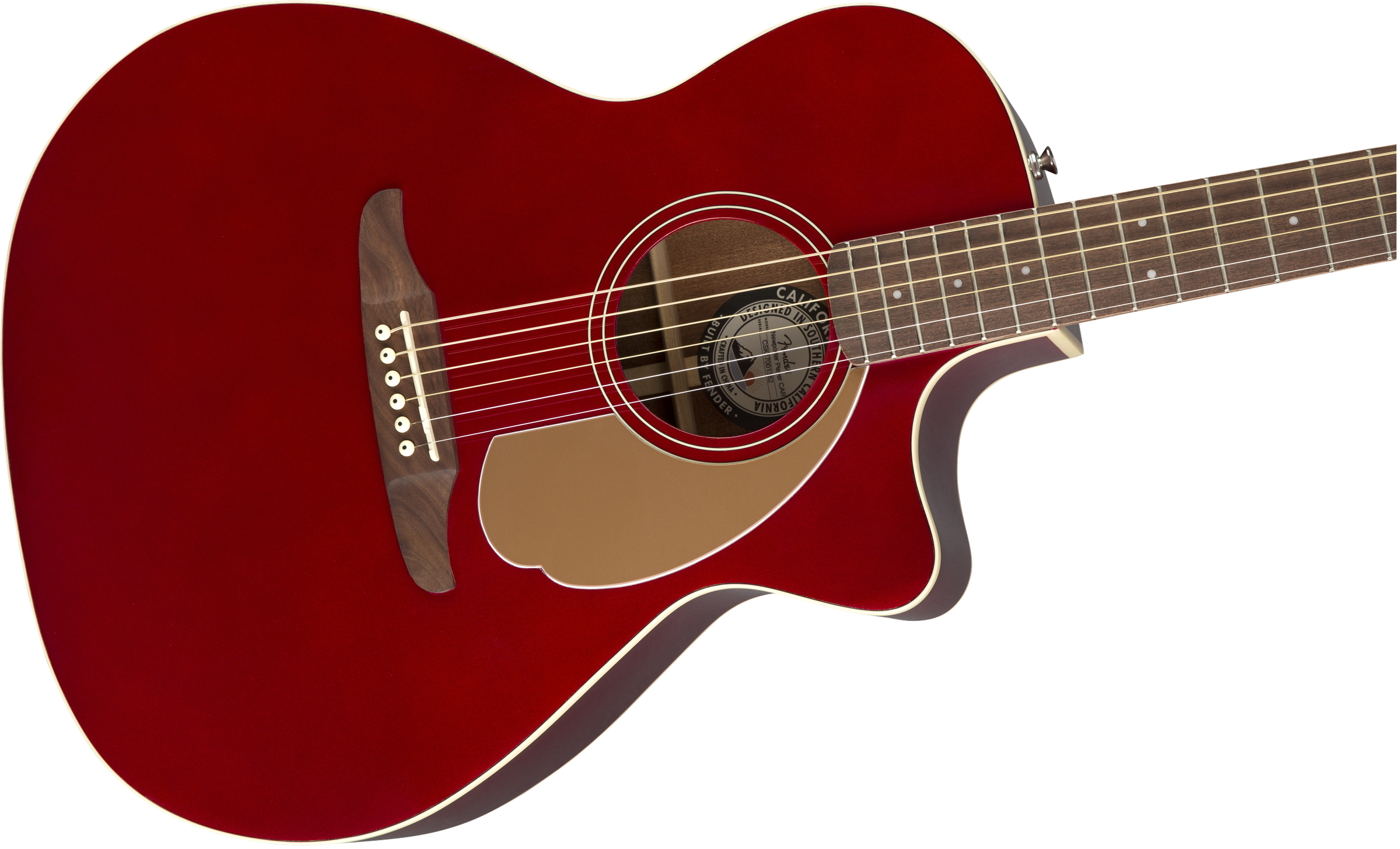 Fender Newporter Player Auditorium Cw Epicea Acajou Wal - Candy Apple Red - Elektro-akoestische gitaar - Variation 4
