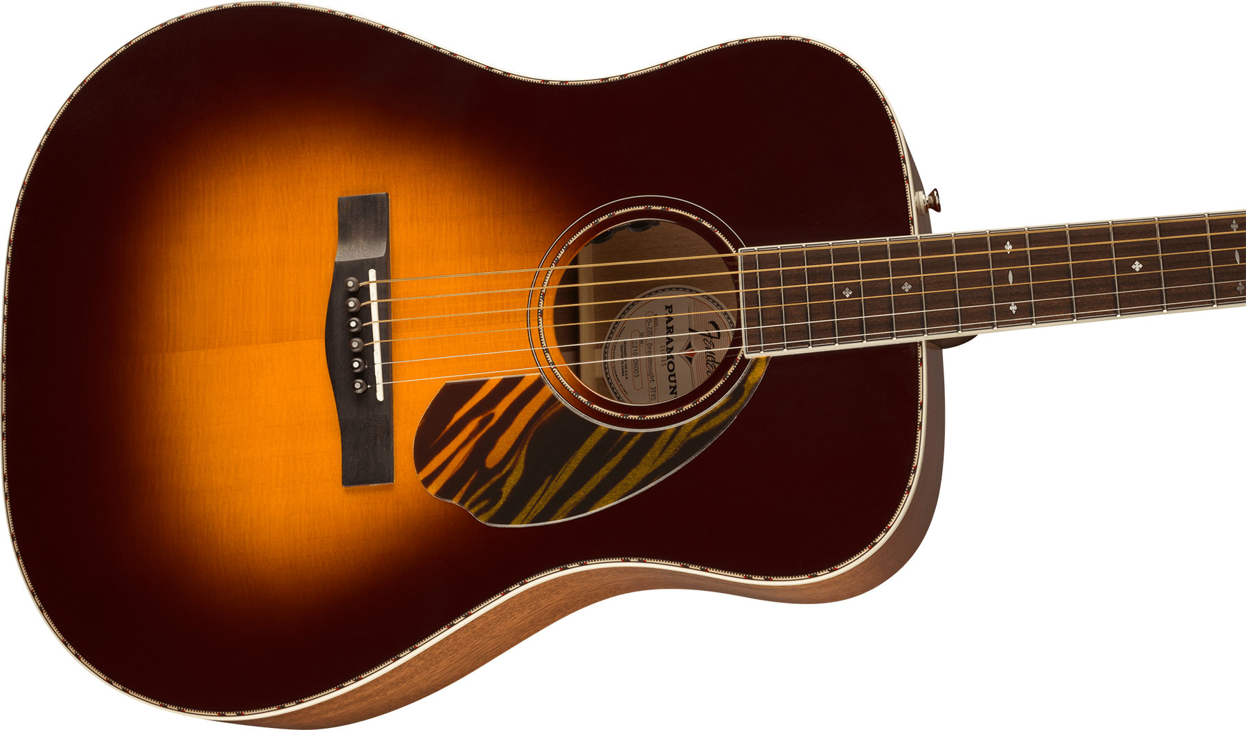 Fender Pd-220e Paramount Dreadnought Epicea Acajou Ova - 3-tone Vintage Sunburst - Elektro-akoestische gitaar - Variation 2