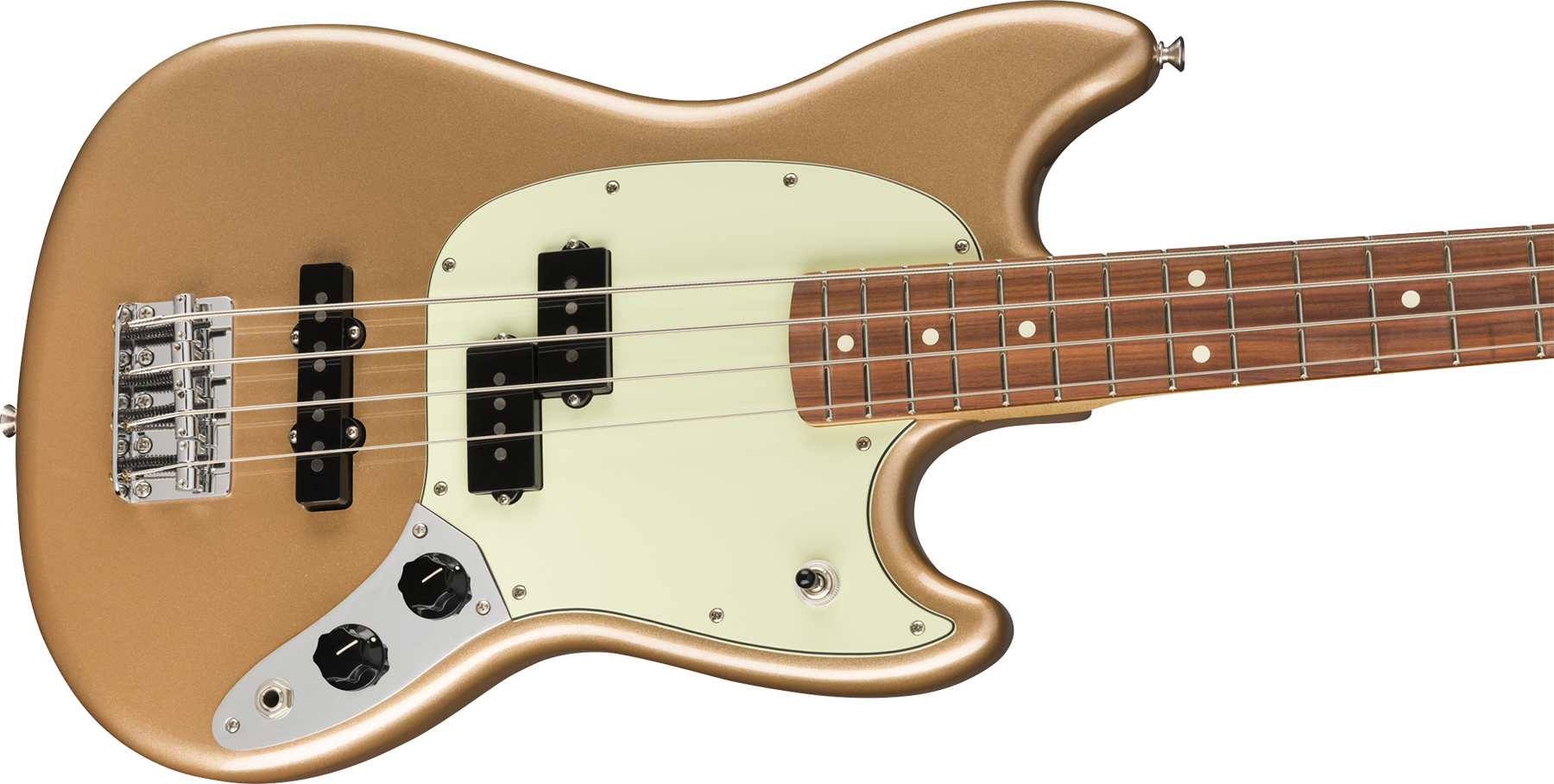 Fender Player Mustang Bass Mex Pf - Firemist Gold - Short scale elektrische bas - Variation 2
