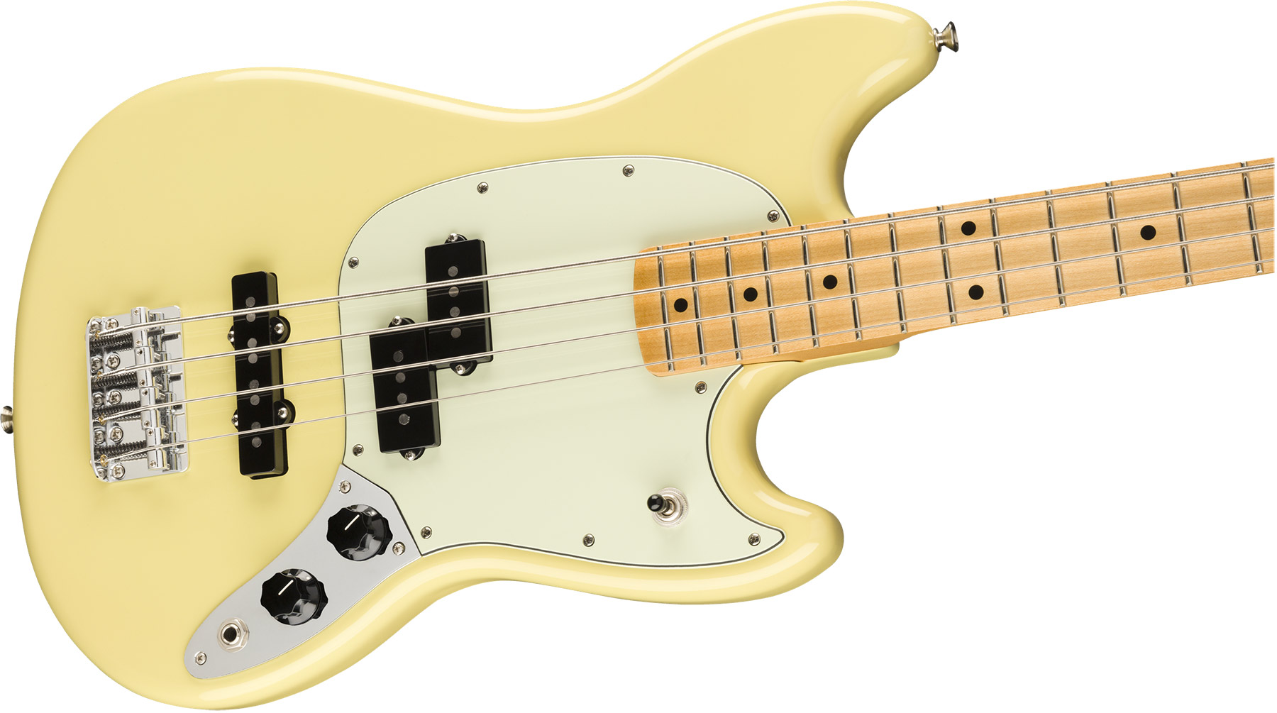Fender Player Mustang Bass Pj Ltd Mex Mn - Canary - Solid body elektrische bas - Variation 2
