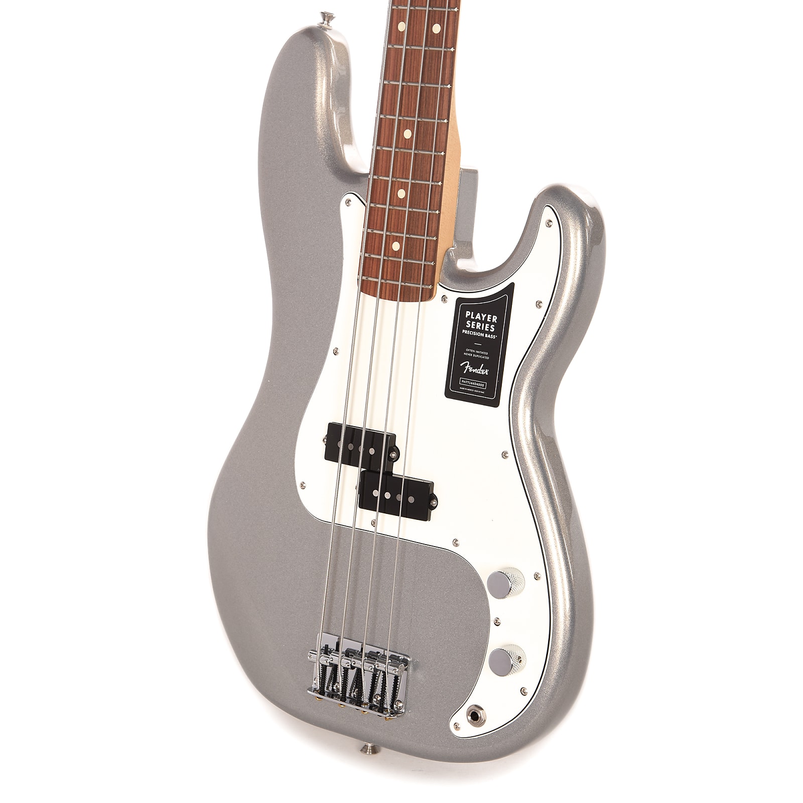 Fender Precision Bass Player Mex Pf - Silver - Solid body elektrische bas - Variation 1