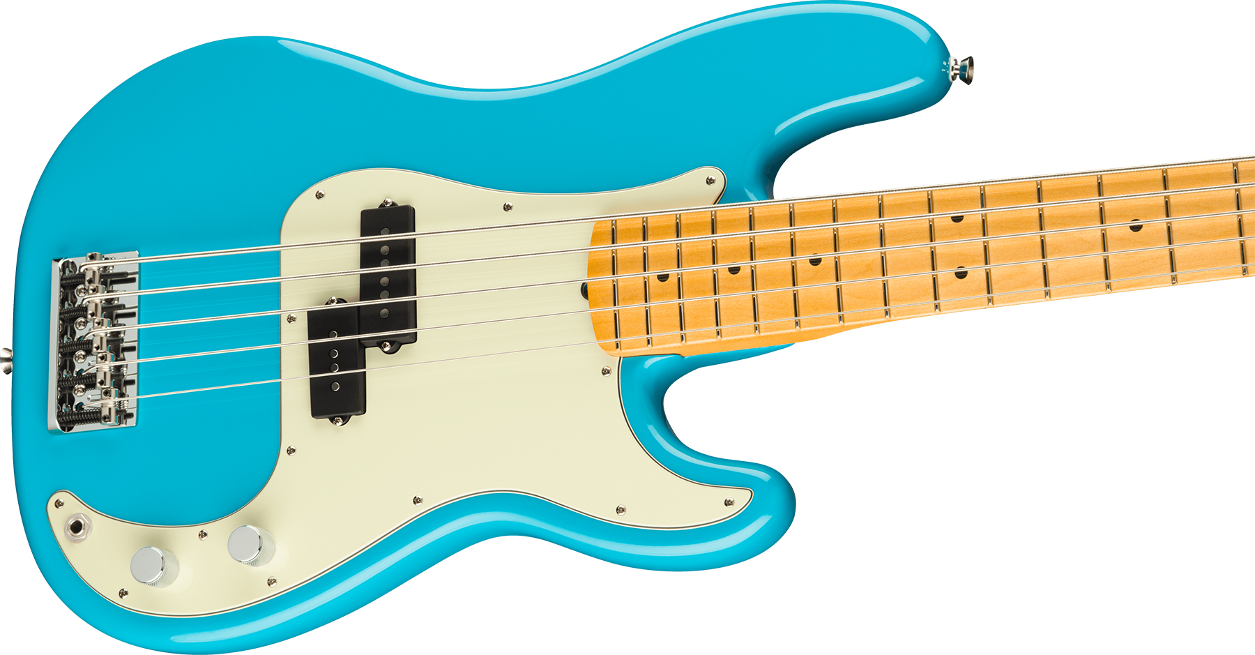 Fender Precision Bass V American Professional Ii Usa 5-cordes Mn - Miami Blue - Solid body elektrische bas - Variation 2