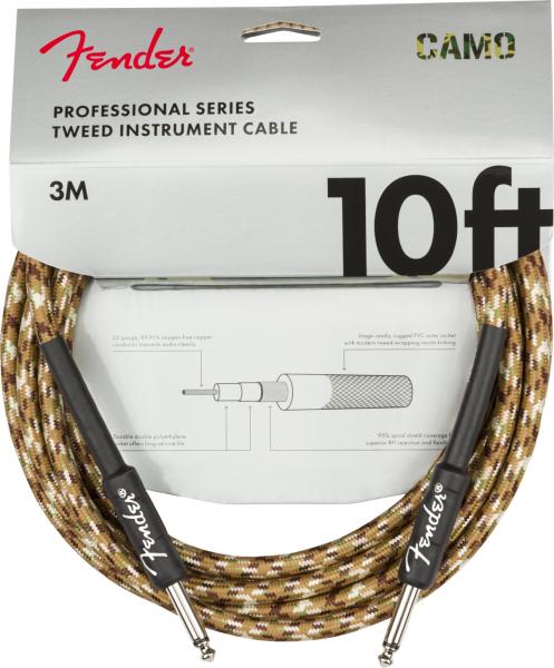 Kabel Fender Professional Series Instrument Cable, Straight/Straight, 10ft - Desert Camo
