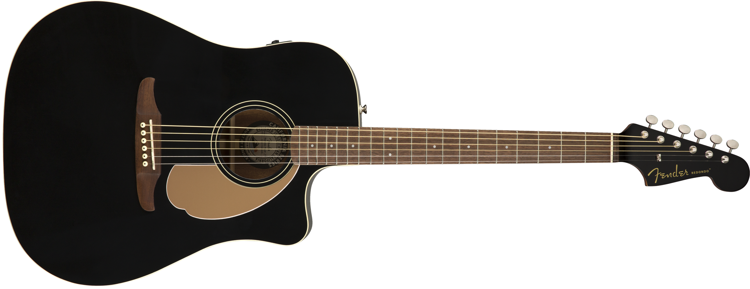 Fender Redondo California Player Dreadnought Cw Epicea Acajou Pau - Jetty Black - Elektro-akoestische gitaar - Variation 1