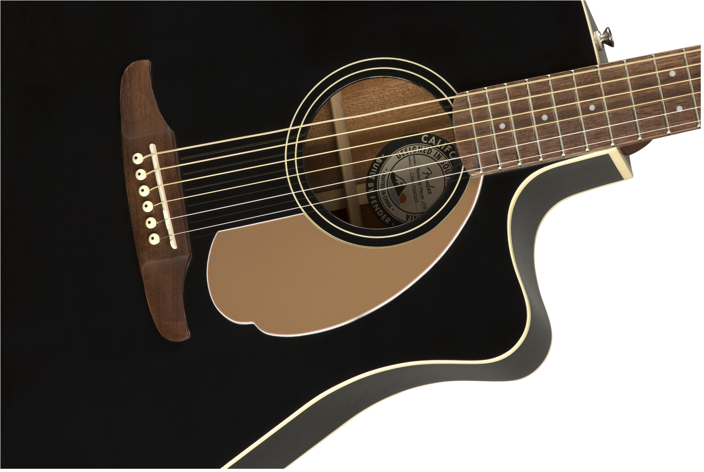 Fender Redondo California Player Dreadnought Cw Epicea Acajou Pau - Jetty Black - Elektro-akoestische gitaar - Variation 2