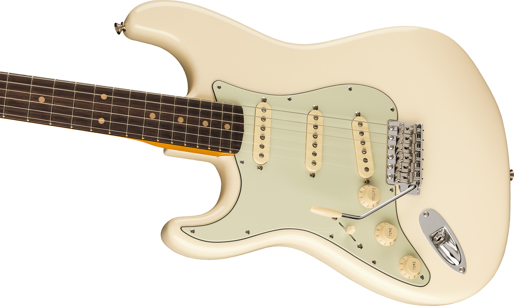 Fender Strat 1961 American Vintage Ii Lh Gaucher Usa 3s Trem Rw - Olympic White - Linkshandige elektrische gitaar - Variation 2