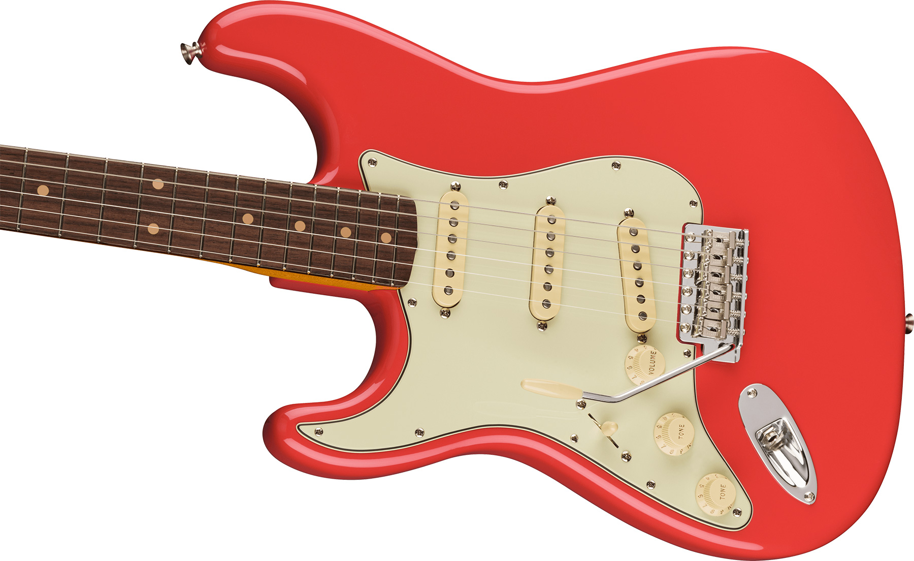 Fender Strat 1961 American Vintage Ii Lh Gaucher Usa 3s Trem Rw - Fiesta Red - Linkshandige elektrische gitaar - Variation 2