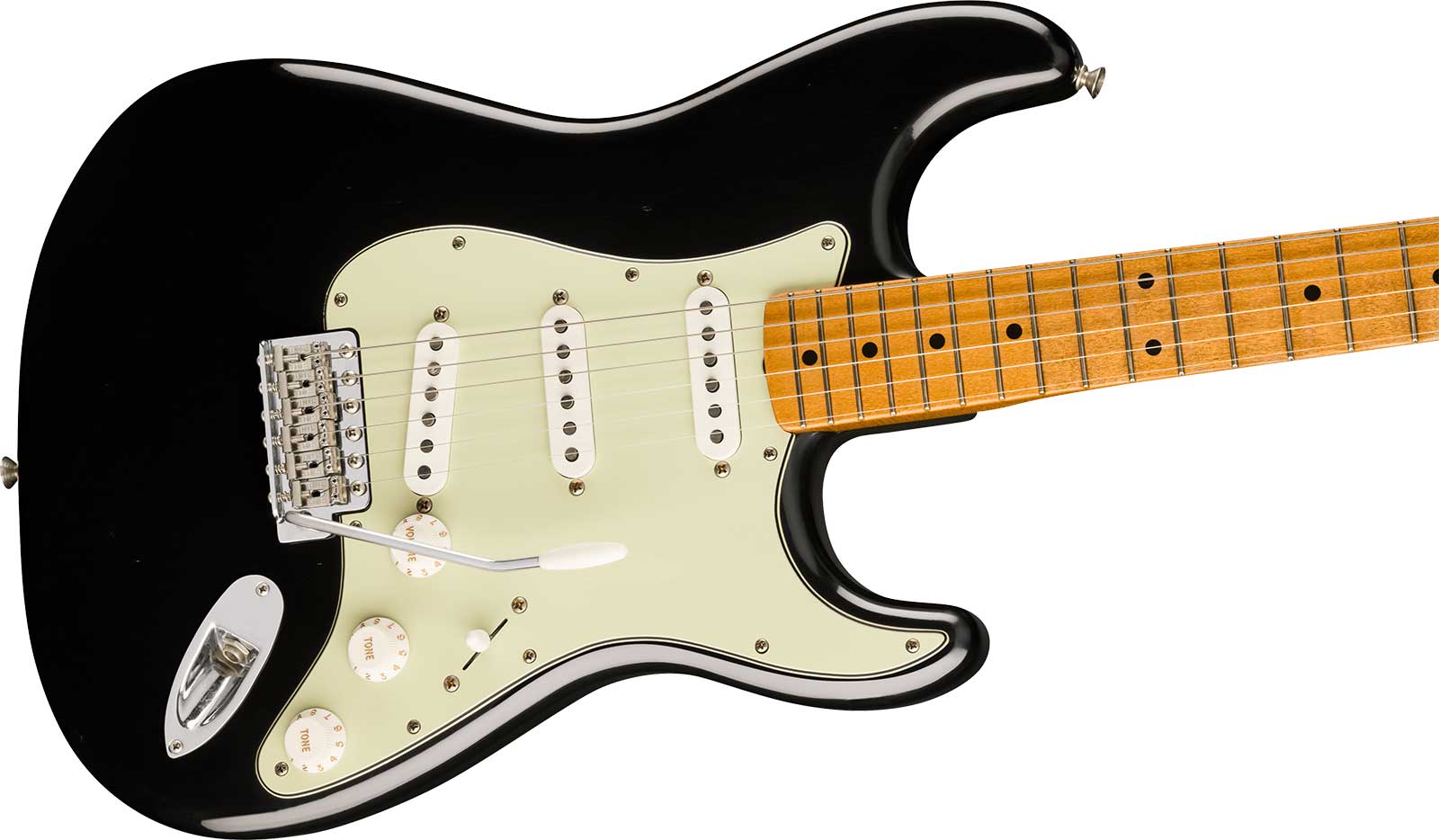 Fender Strat 60s Road Worn Vintera 2 Ltd Mex 3s Trem Mn - Black - Elektrische gitaar in Strat vorm - Variation 2