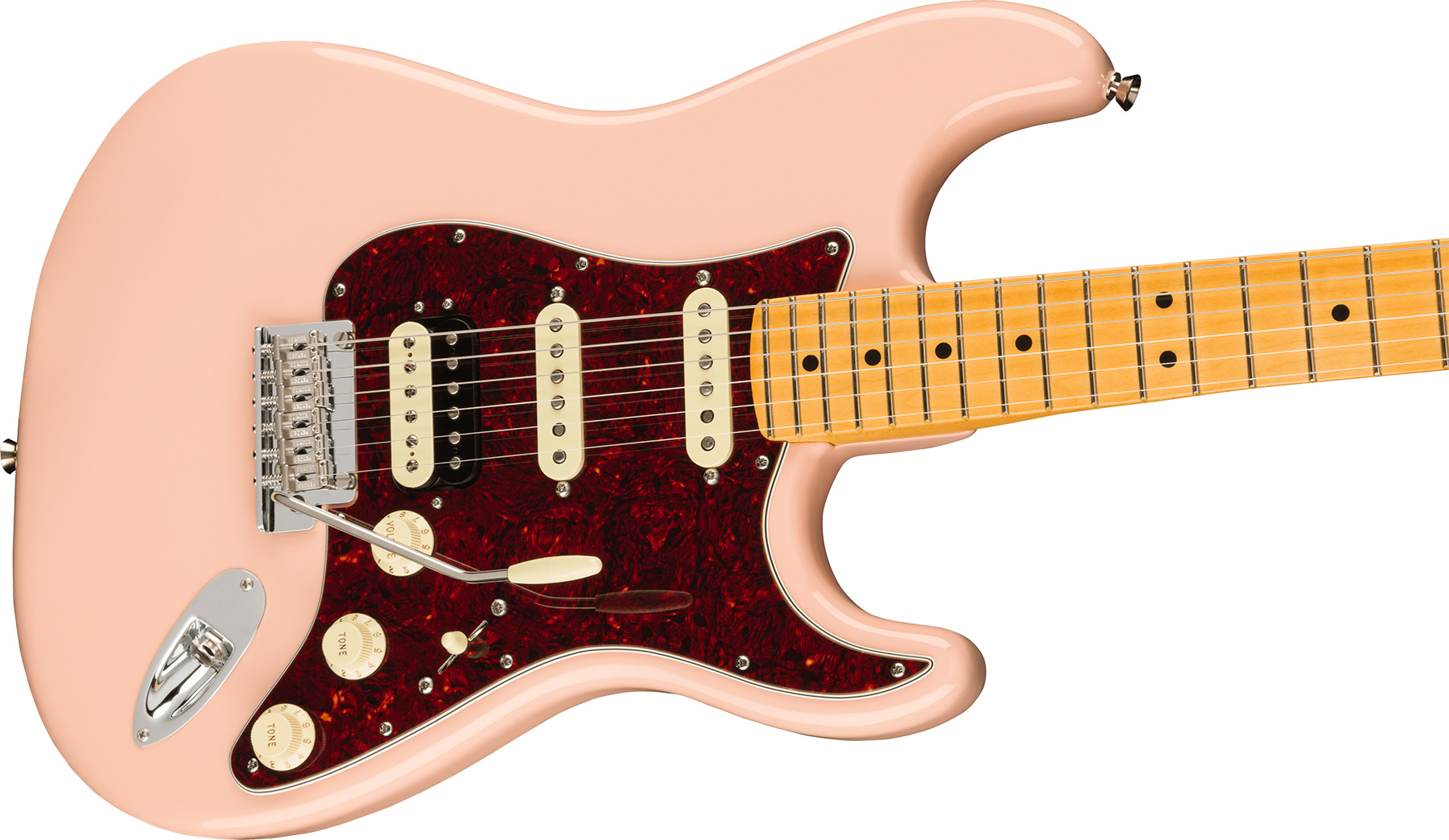 Fender Strat American Pro Ii Ltd Hss Trem Mn - Shell Pink - Elektrische gitaar in Str-vorm - Variation 2