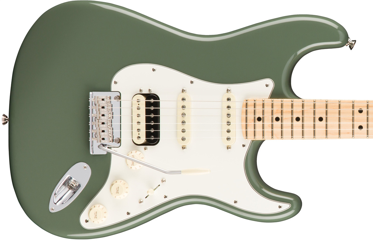 Fender Strat Hss Shawbucker American Professional Usa Mn - Antique Olive - Elektrische gitaar in Str-vorm - Variation 1