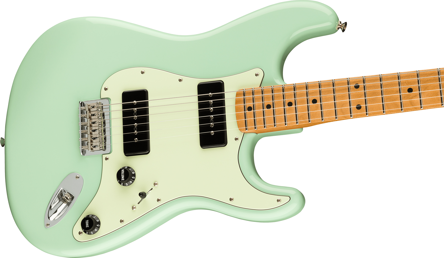 Fender Strat Noventa Mex Ss Ht Mn +housse - Surf Green - Elektrische gitaar in Str-vorm - Variation 2