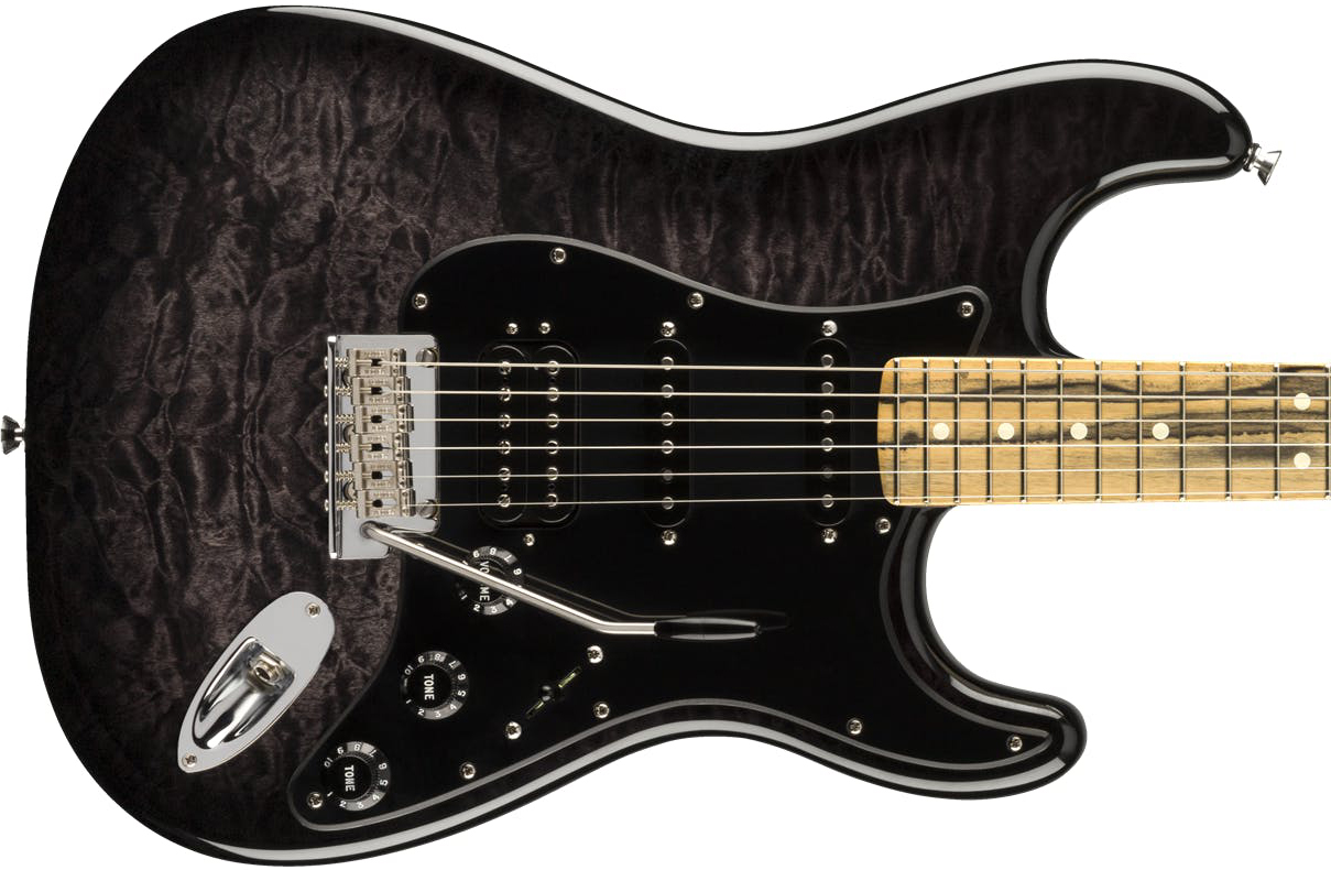 Fender Strat Pale Moon Fsr Ltd 2020 Usa Hss Eb - Trans Black - Elektrische gitaar in Str-vorm - Variation 1