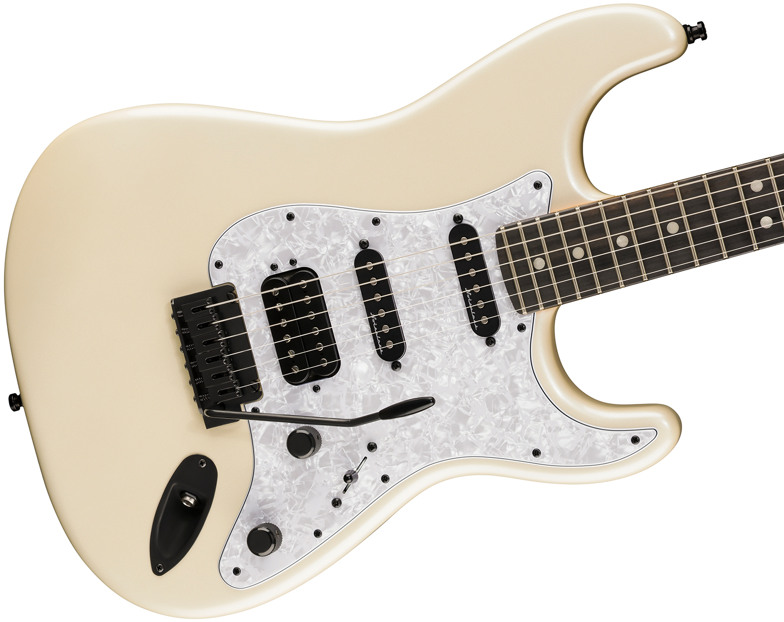 Fender Strat Player Fusion Ltd Mex Hss Trem Eb - Olympic Pearl - Elektrische gitaar in Strat vorm - Variation 2