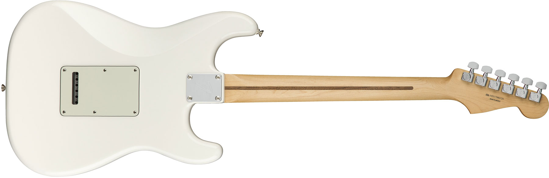 Fender Strat Player Lh Gaucher Mex Sss Mn - Polar White - Linkshandige elektrische gitaar - Variation 1