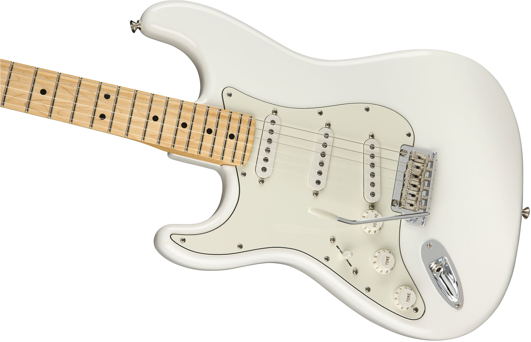 Fender Strat Player Lh Gaucher Mex Sss Mn - Polar White - Linkshandige elektrische gitaar - Variation 2