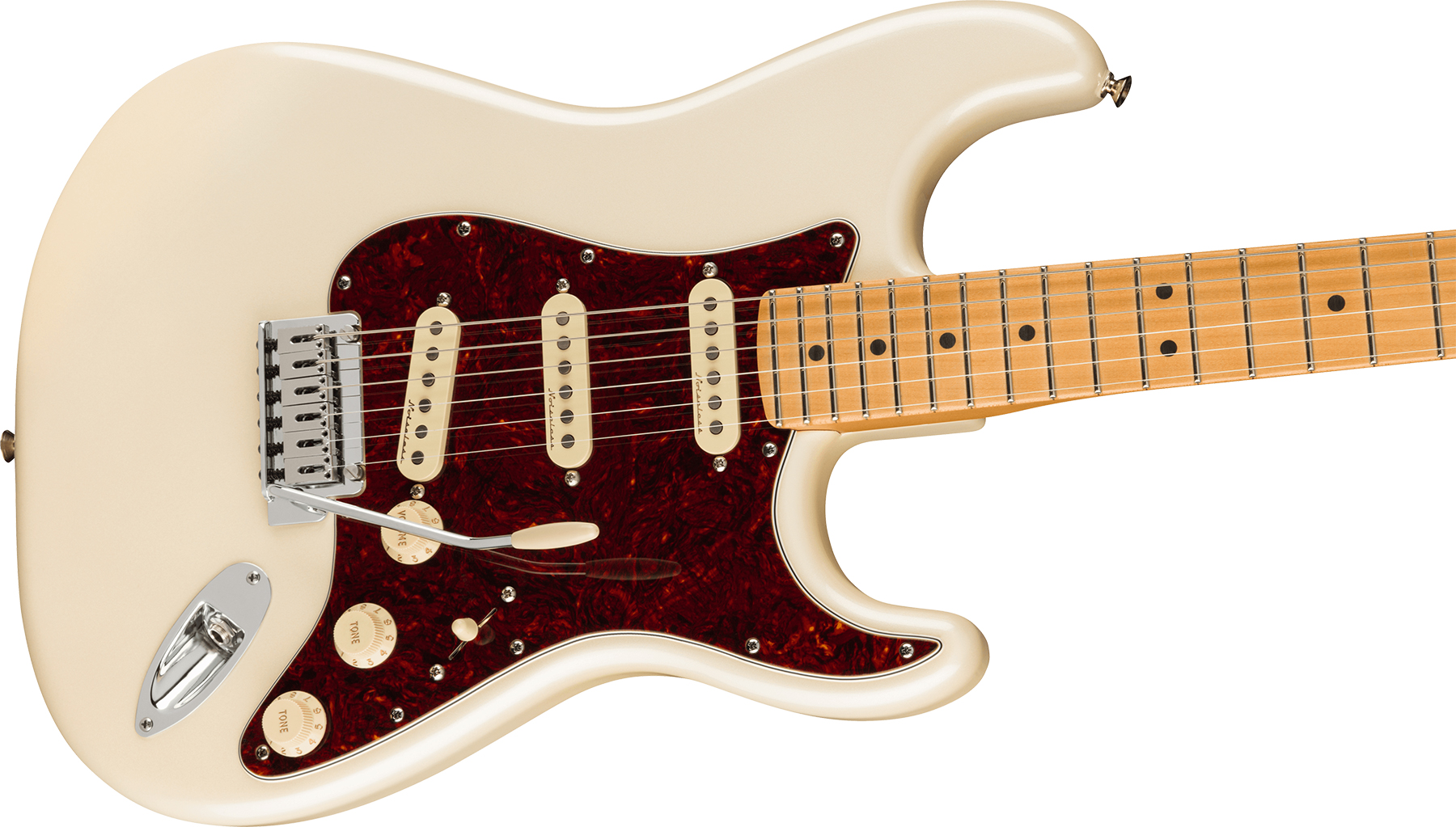 Fender Strat Player Plus Mex 3s Trem Mn - Olympic Pearl - Elektrische gitaar in Str-vorm - Variation 2