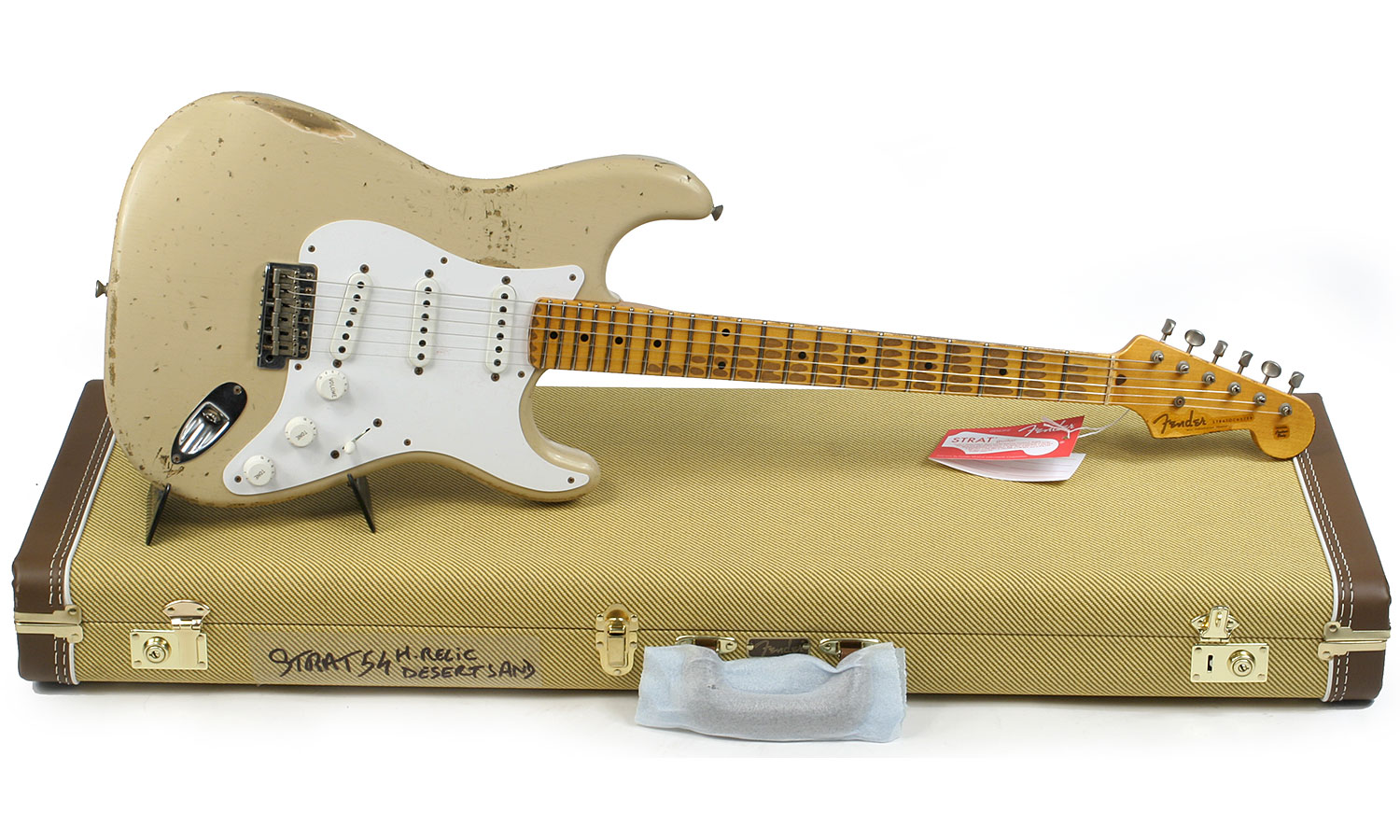 Fender Custom Shop Strat 1954 60th Anniversary Mn - Heavy Relic, Desert Sand - Elektrische gitaar in Str-vorm - Variation 1