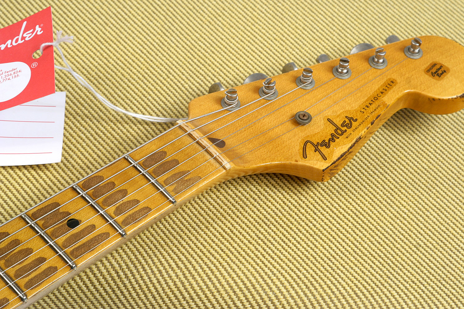 Fender Custom Shop Strat 1954 60th Anniversary Mn - Heavy Relic, Desert Sand - Elektrische gitaar in Str-vorm - Variation 9
