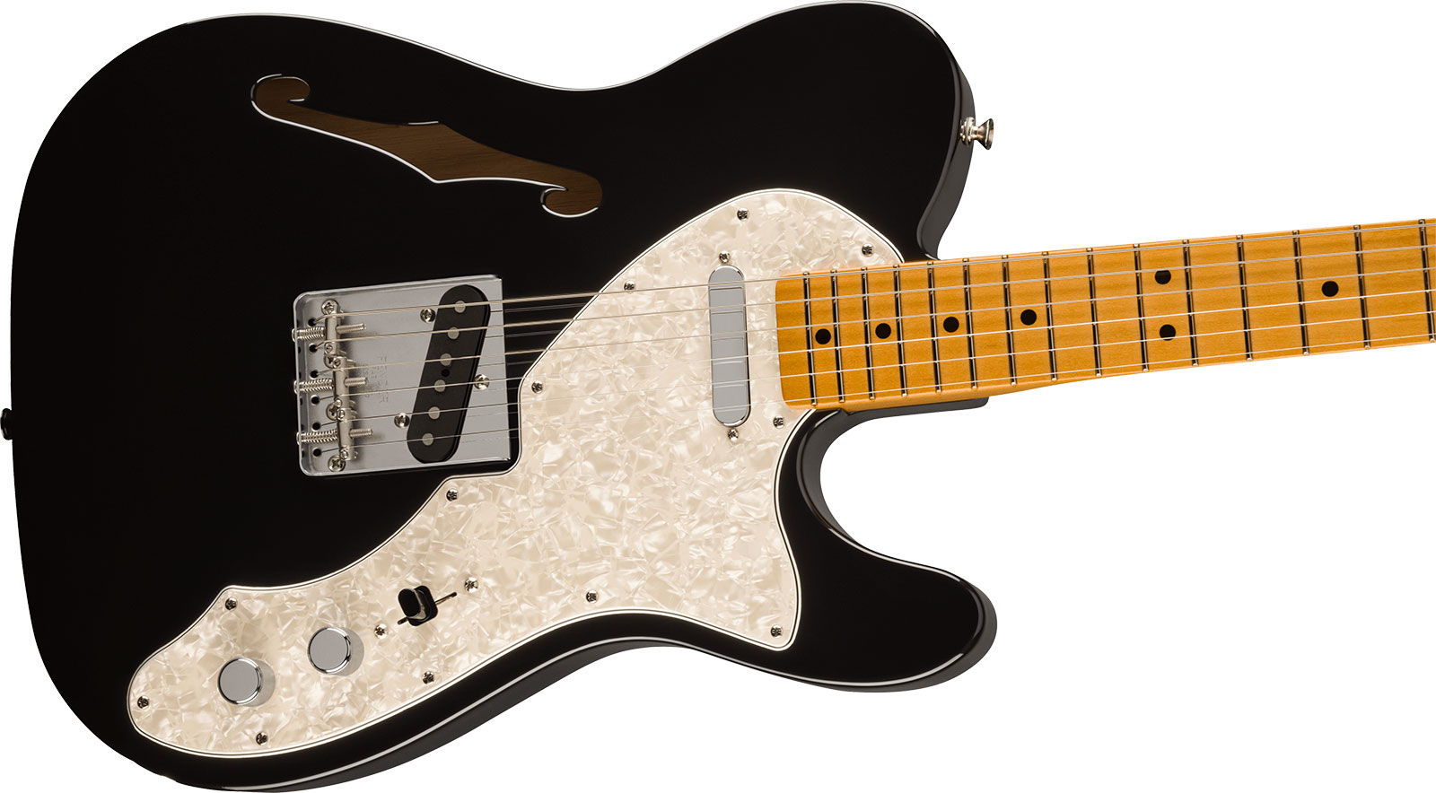 Fender Tele 60s Thinline Vintera 2 Mex 2s Ht Mn - Black - Semi hollow elektriche gitaar - Variation 2