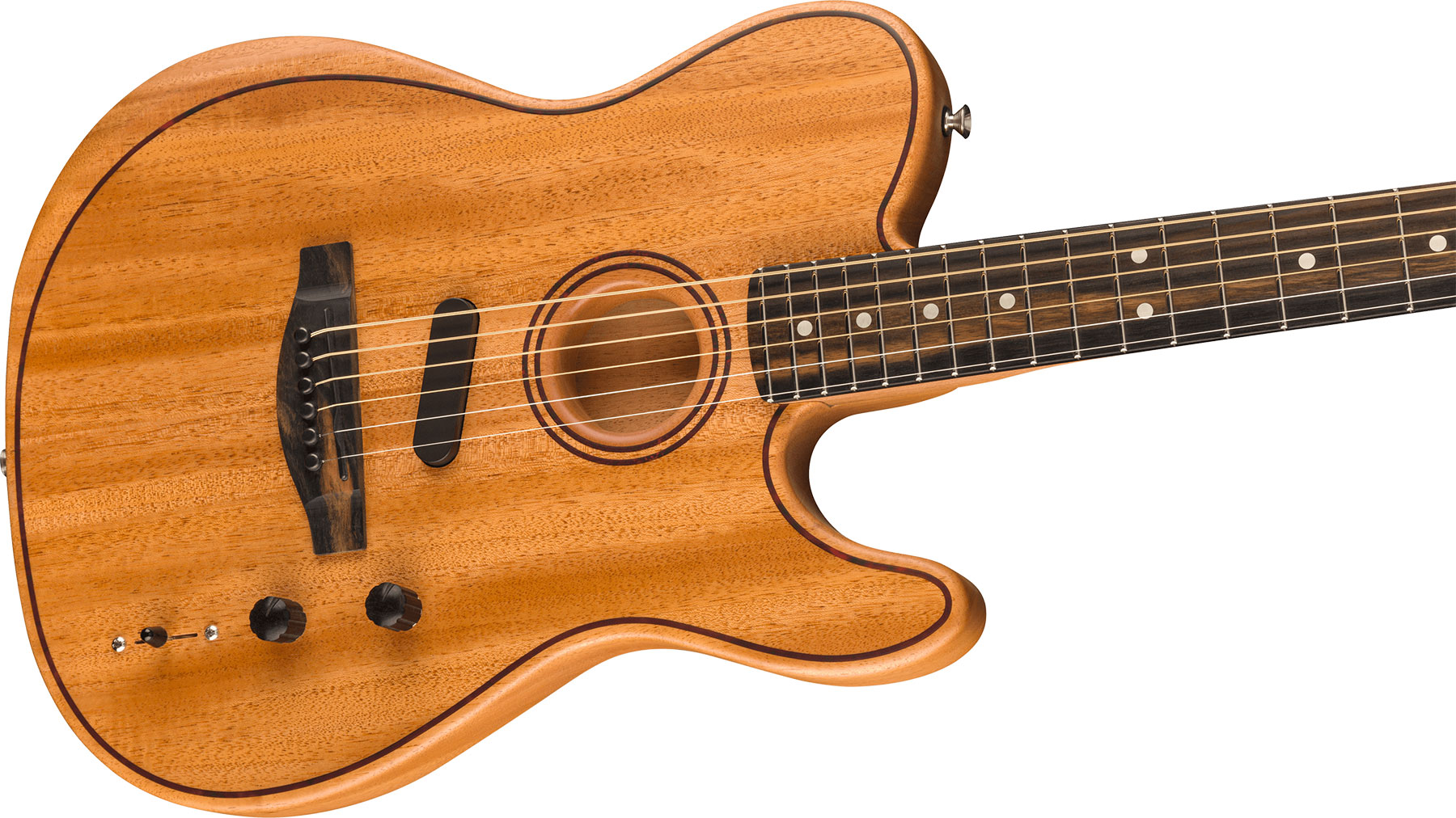 Fender Tele American Acoustasonic All Mahogany Usa Tout Acajou Eb - Natural - Elektro-akoestische gitaar - Variation 2
