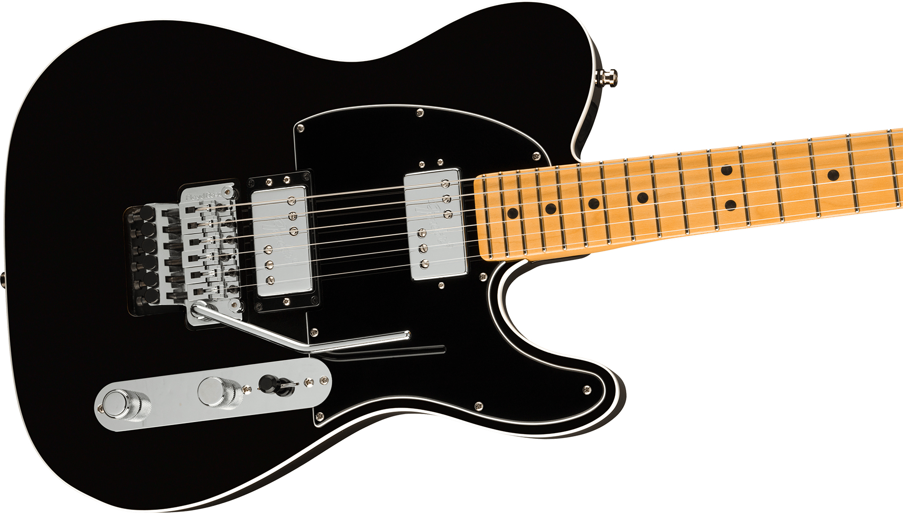 Fender Tele American Ultra Luxe Hh Floyd Rose Usa Fr Mn +etui - Mystic Black - Televorm elektrische gitaar - Variation 2