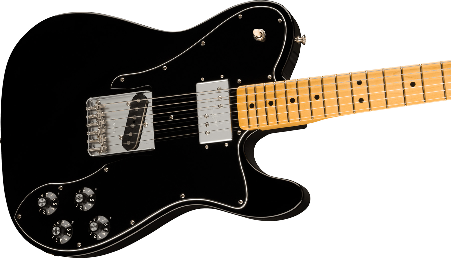 Fender Tele Custom 1977 American Vintage Ii Usa Sh Ht Mn - Black - Televorm elektrische gitaar - Variation 1