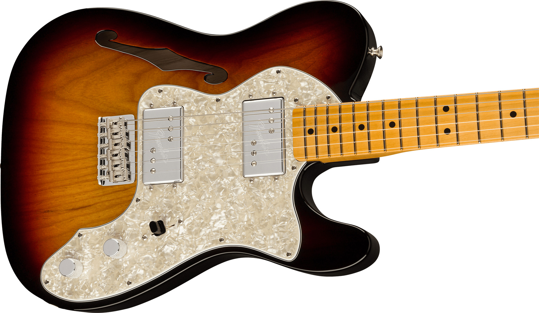 Fender Tele Thinline 1972 American Vintage Ii Usa 2h Ht Mn - 3-color Sunburst - Televorm elektrische gitaar - Variation 2