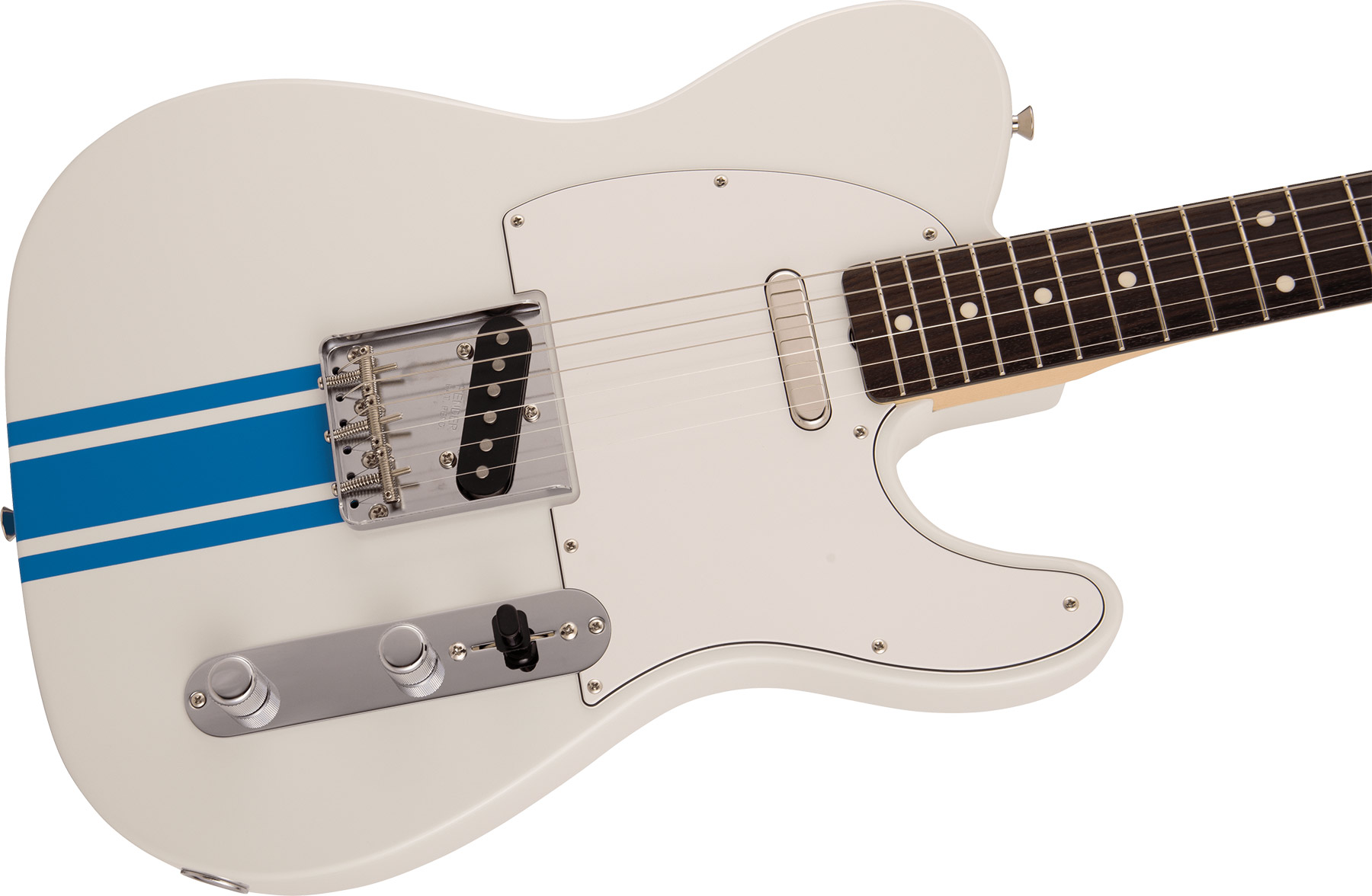 Fender Tele Traditional 60s Mij Jap 2s Ht Rw - Olympic White W/ Blue Competition Stripe - Televorm elektrische gitaar - Variation 2