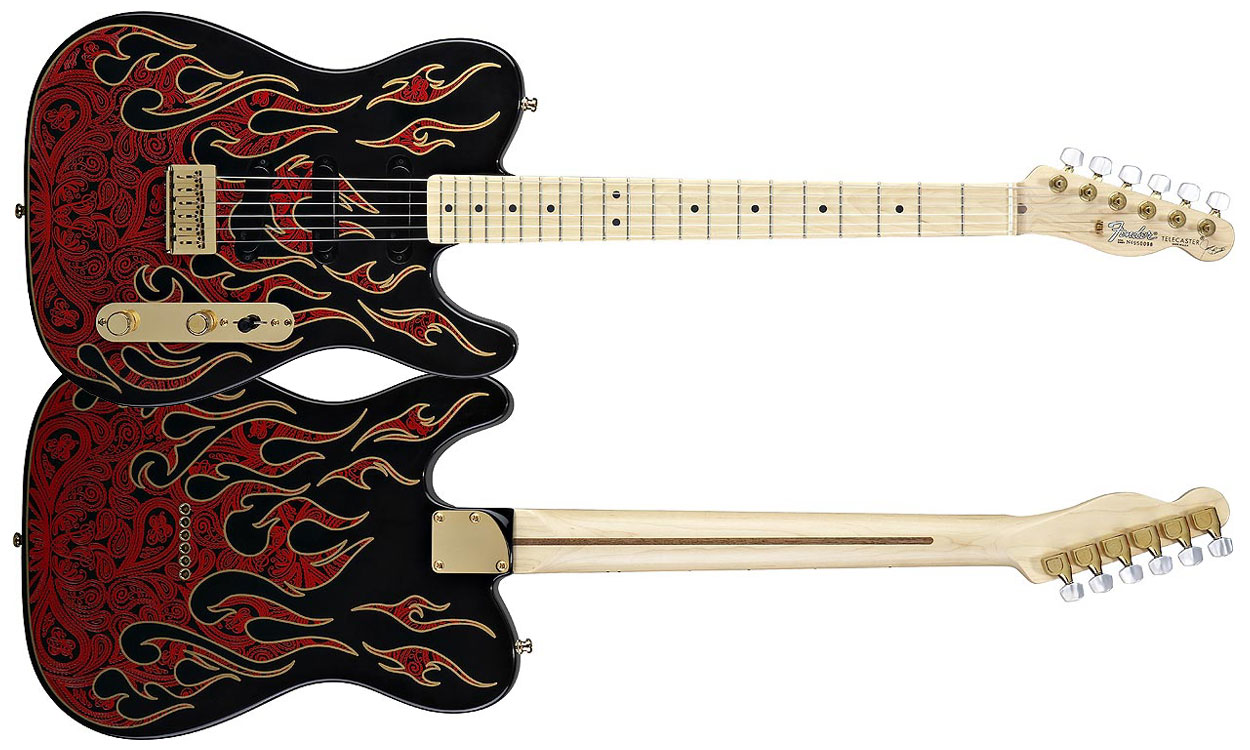Fender James Burton Tele Artist Usa Signature Mn - Red Paisley Flames - Televorm elektrische gitaar - Variation 1