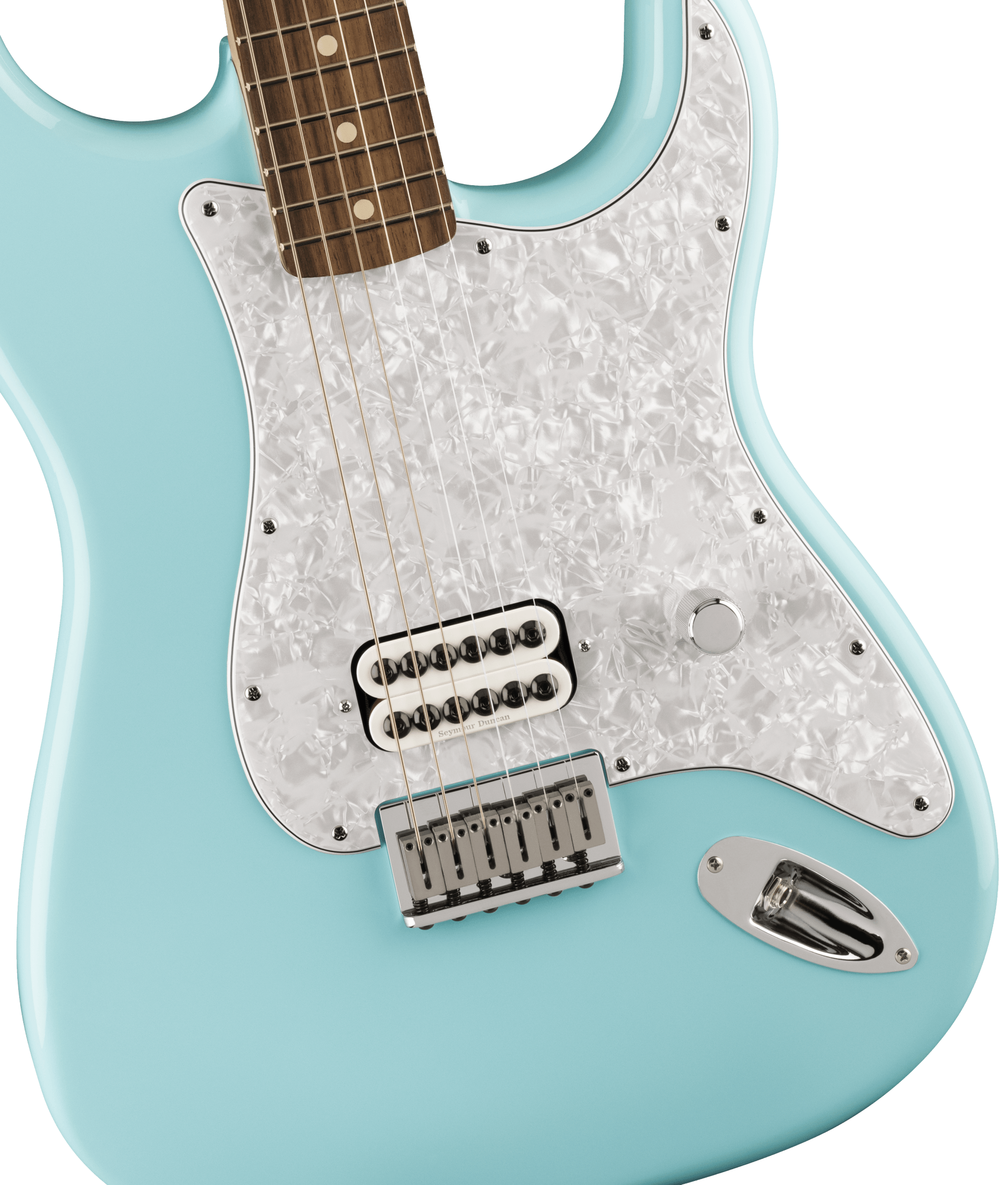 Fender Tom Delonge Ltd Mex Signature 1h Ht Rw - Daphne Blue - Elektrische gitaar in Str-vorm - Variation 2