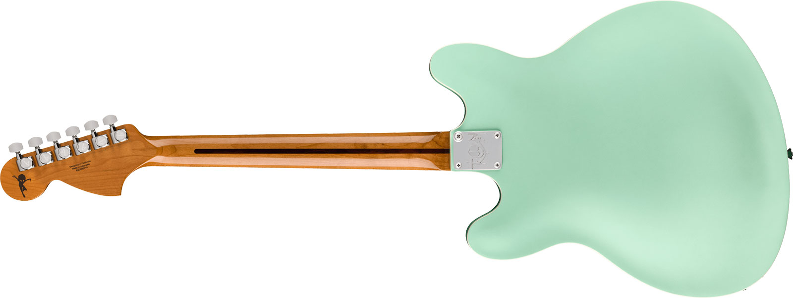 Fender Tom Delonge Starcaster 1h Seymour Duncan Ht Rw - Satin Surf Green - Semi hollow elektriche gitaar - Variation 1