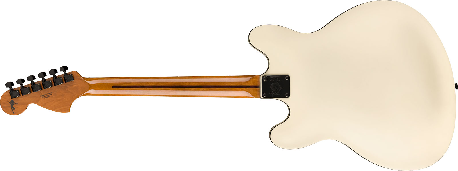 Fender Tom Delonge Starcaster Signature 1h Seymour Duncan Ht Rw - Satin Olympic White - Semi hollow elektriche gitaar - Variation 1